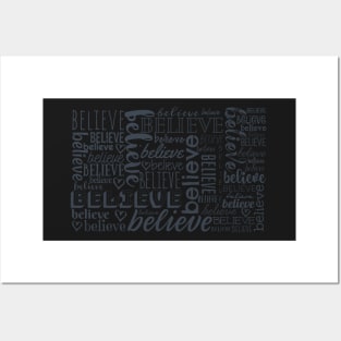 "Believe" Word Collage Wordle Posters and Art